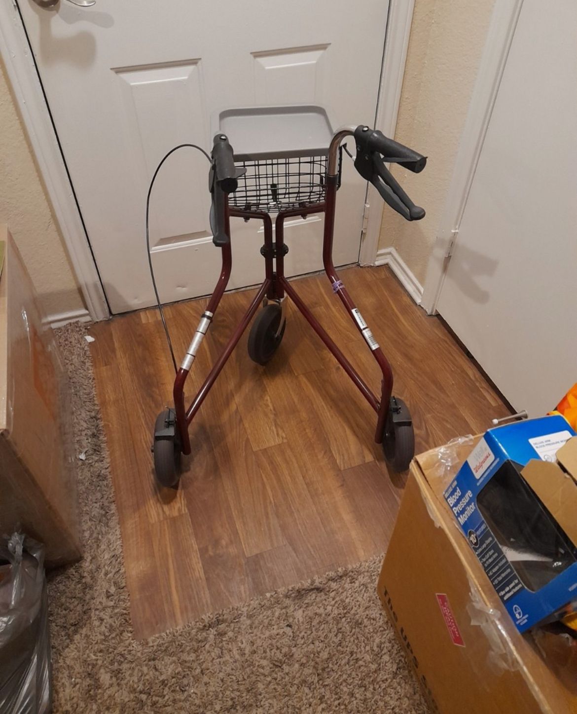 Heavy-Duty Folding Rollator Walker with Basket & Tray