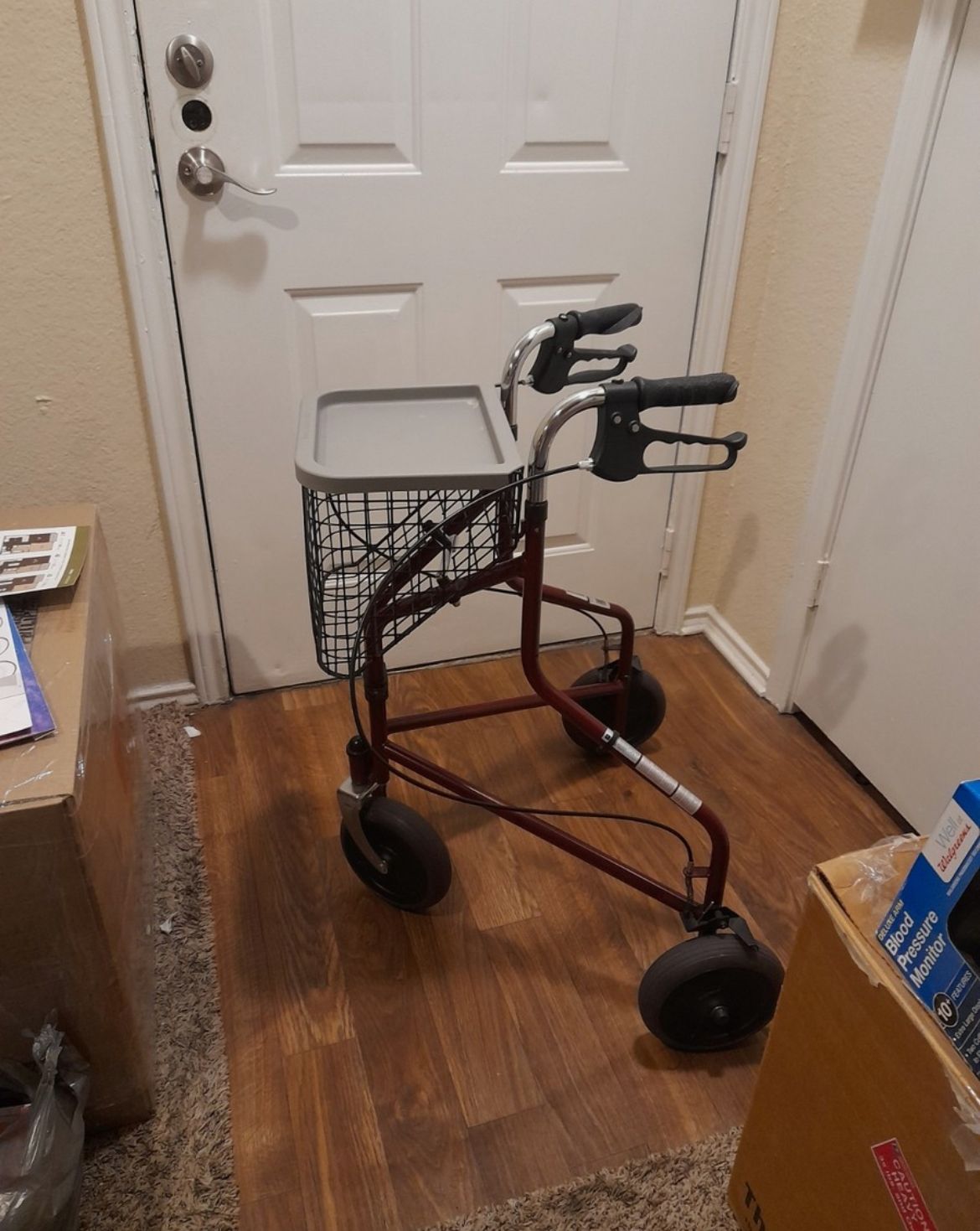 Heavy-Duty Folding Rollator Walker with Basket & Tray - Image 3