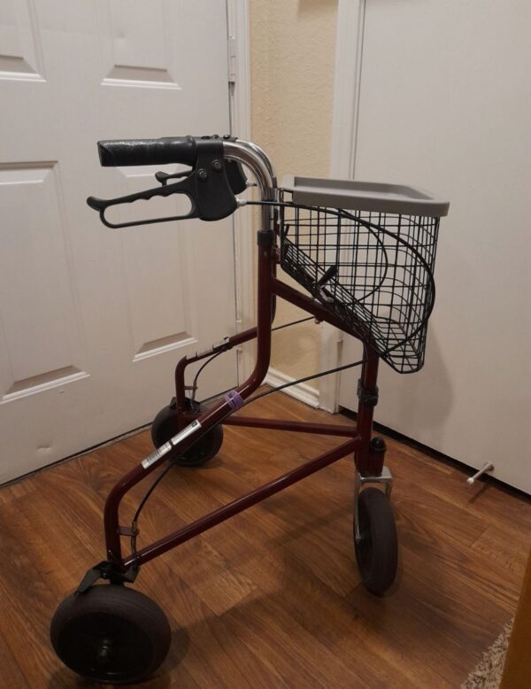 Heavy-Duty Folding Rollator Walker with Basket & Tray - Image 5