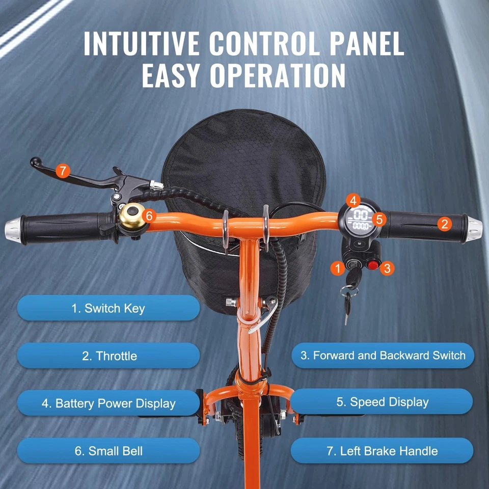 Uimoso Portable 3 Wheel Mobility Scooter for Seniors 12 Mile Range Max 330LBS - Image 3