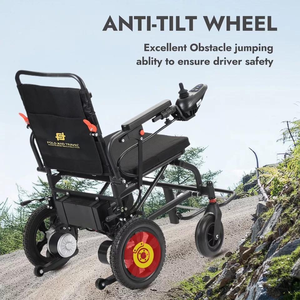 Fold And Travel Electric Wheelchair For Adults & Seniors – Lightweight Compact - Image 4
